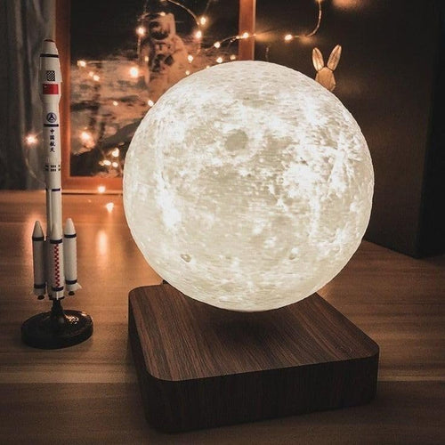 Magnetic Levitating Moon Lamp with Wooden Base