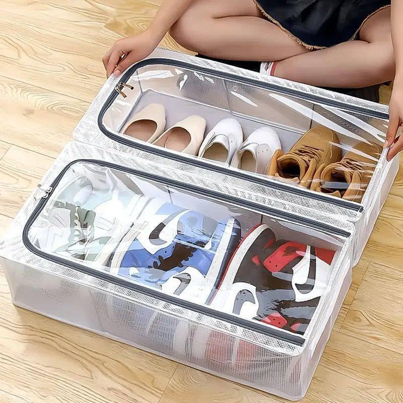 Foldable Mesh Shoe Organizer Box (XL Size)
