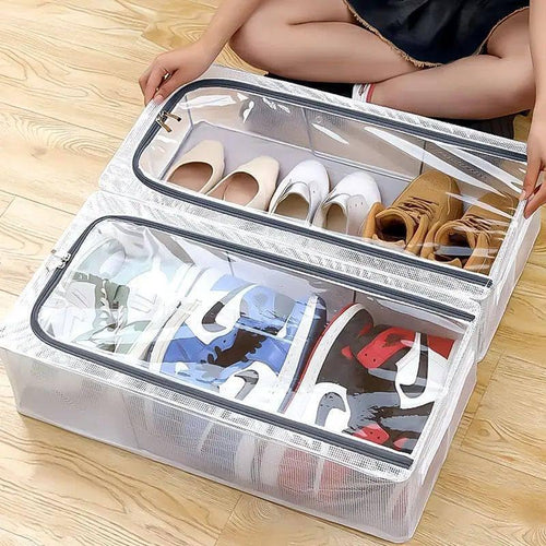 Foldable Mesh Shoe Organizer Box (XL Size)