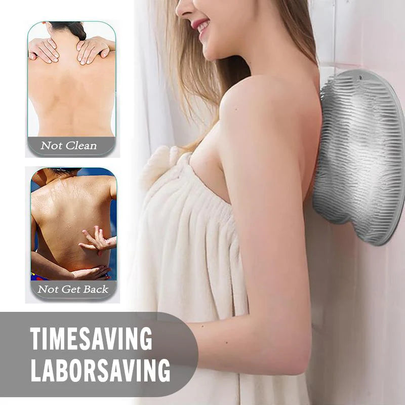 Silicone Shower Scrubber Mat with Wall-Mounted Suction Cups.
