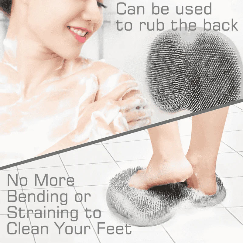 Shower Foot Scrubber Mat with Wall-Mounted Suction Cups