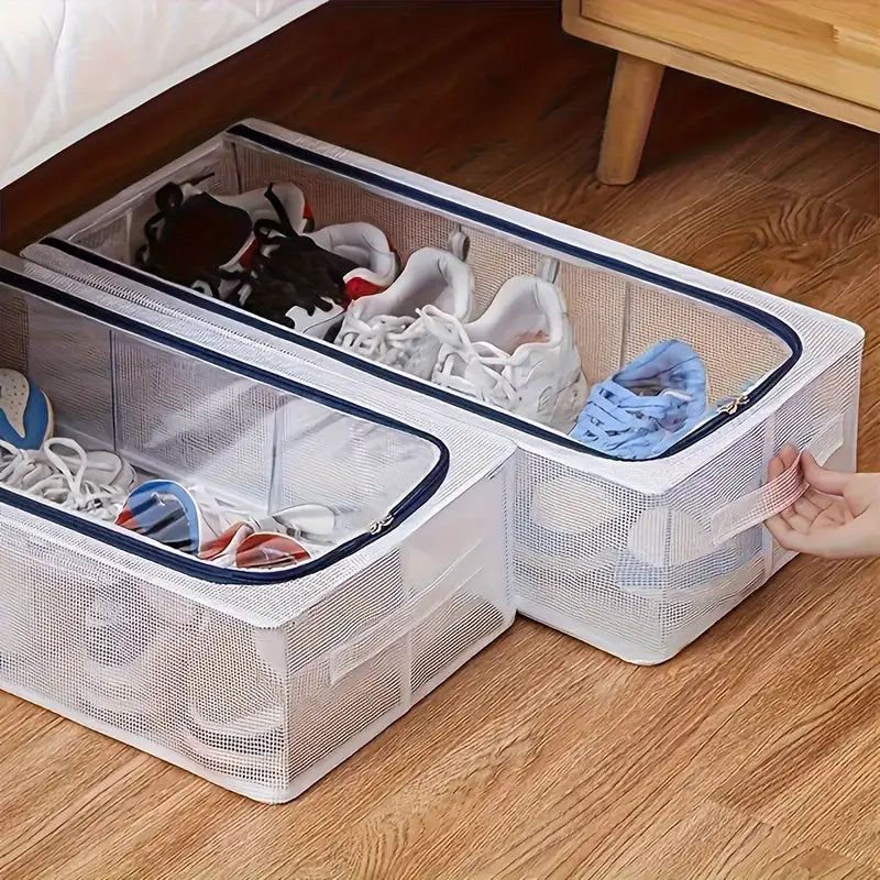Foldable Mesh Shoe Organizer Box (XL Size)