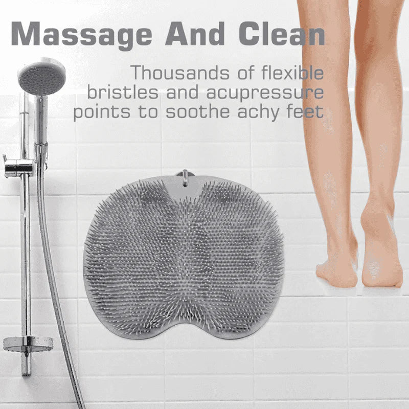 Shower Foot Scrubber Mat with Wall-Mounted Suction Cups
