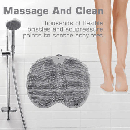 Shower Foot Scrubber Mat with Wall-Mounted Suction Cups