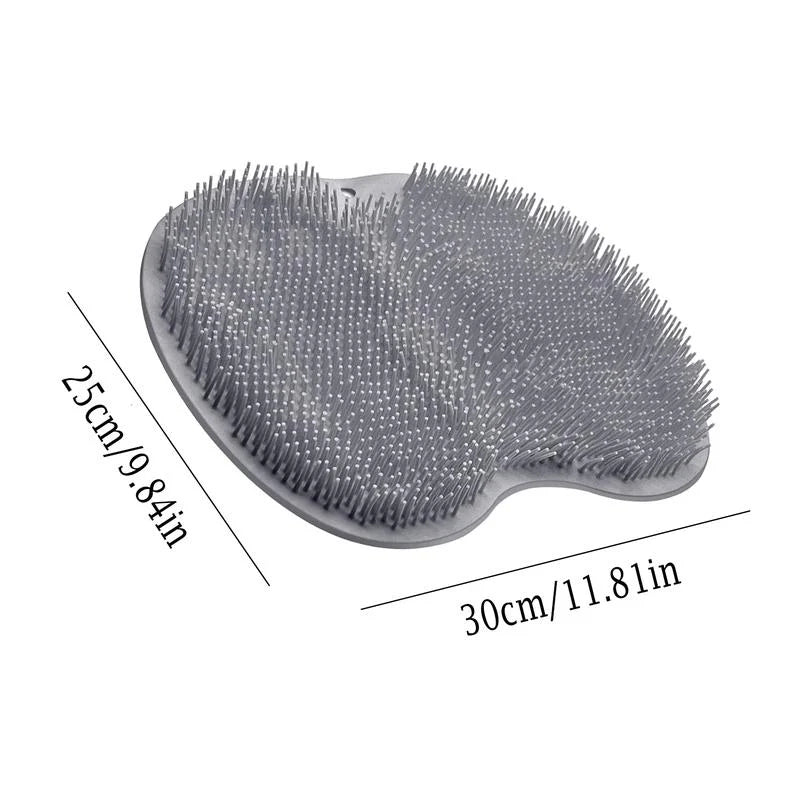 Silicone Shower Scrubber Mat with Wall-Mounted Suction Cups.