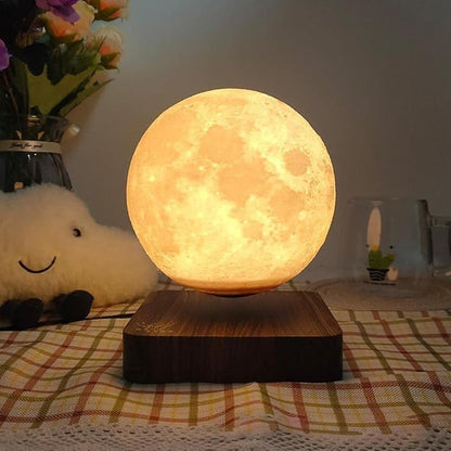 Magnetic Levitating Moon Lamp with Wooden Base