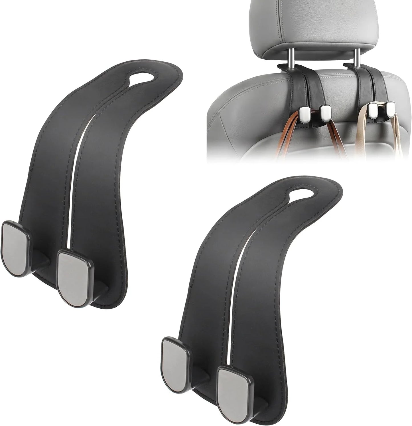Premium Vegan Leather Car Seat Hooks