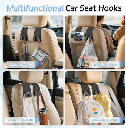 Premium Vegan Leather Car Seat Hooks